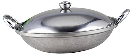 BIUDECO 1 Set Cover Alcohol Stove Non Stick Frying Pans Shabu Shabu Pot Japanese Shabu Pot Paella Frying Pan Cooking Seafoodpot Cooker Pot with Lid Kitchen Round Bottom Wok Stainless Steel