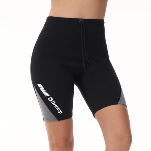Owntop Damen Neoprenhose - 2mm Neoprenanzug-Shorts, Warm Halten für Surfen Schnorcheln Schwimmen Tauchen Neoprenanzug-Unterteile, Damen Grau XXL