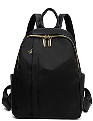 NICOLE & DORIS Rucksack Damen Klein Leichte Rucksack Cityrucksack Nylon Backpack Daypack Rucksack Teenager Schulrucksack Tagesrucksack für Reise Freizeit Schwarz