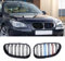 YIGRRO Kühlergrill für 5er E60，Zubehör Sport Frontgrill，Glanz Schwarz Doppelsteg Sport Kühlergrill für BMW 5er E60 E61 M5 2003–2009 E60 E61 (E60 2003-2009, Glanz Schwarz Mit M-Color)