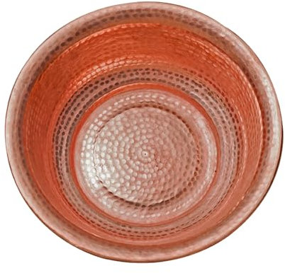 Hand Hammered Copper Basin, Portable Copper Bowls for Pedicure Foot Soaking, Copper Fire Bowl for Camping, Picnic, Incinerator Barrel