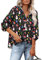 PLOKNRD Kapuzenpullover Damen Langarm Knöpfen Pullover mit Kordelzug Freizeit V-Ausschnitt Hooded Henley Sweatshirt Klassisch(Weihnachts Elemente, M)