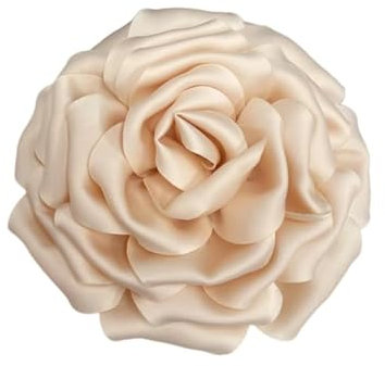 160mm Fleur De Rose En Satin De Soie Délicate Grandes Broches Extra Larges Épingles à Revers En Tissu Broche Pour Femme Fête De Mariage Banquet Robe Costume Vêtements Accessoires Cadeaux (Beige foncé)