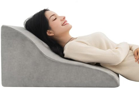 LIFEZEAL Cuscino da Lettura, Cuscino a Cuneo, Imbottito con Schiuma, per Gambe, Schiena, Letto, Divano, Fodera Lavabile, Manico Portatile, Ergonomico, Traspirante, Ortopedico, Multiuso, Antireflusso