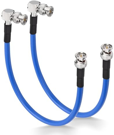Superbat SDI BNC RG6 Kabel 30cm 75ohm BNC Stecker mit Rechtem Winkel Koaxial für Kamera CCTV Monitor HD/3G/6G/12G-SDI Konverter - 2 Stück