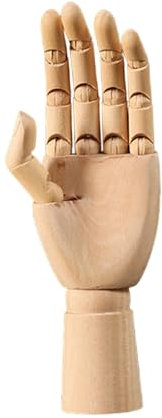 Dickly Hölzerne Hand Schaufensterpuppe Künstlerpuppe Hand, Vielseitig einsetzbar Ornament Flexible Finger Handmodell, Linke Hand Schaufensterpuppe Figur, Klein
