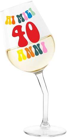 Colorfamily Gobelet tordu à mes 40 ans anniversaire verre vin 50 cl voeux fête idée cadeau drôle