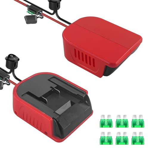 2 Pack Power Wheel für Einhell 18V PXC Akku-Adapter, Konverter mit Sicherungen & 14AWG Draht & Drahtklemmen & Steuerschalter, für DIY Ride On Cars, modifiziertes RC Spielzeug, Rc Truck, Robotik