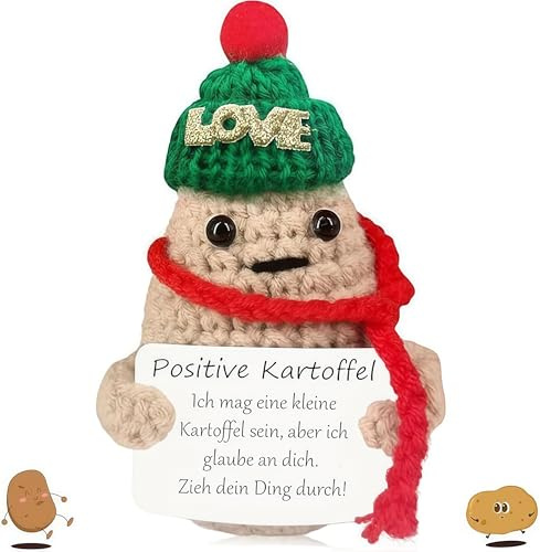 kiimiipa Positive Kartoffel Glücksbringer,Geschenke für Frauen Männer,Geschenk FüR Freundin,Pocket Hug,Lustige Geschenke,Zimmer Büro Dekorationen, Niedliche Puppen (Weihnachten 1)