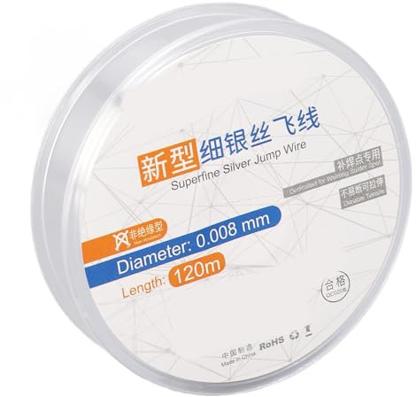 Superfeiner Silberdraht, 0,008 Mm, Superfeiner Silberdraht, 120 M Länge, für die Reparatur von Telefon-Motherboards, Fingerabdrücken, Kleiner Lötdraht für Schweißdraht