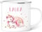 GRAVURZEILE Taza esmaltada para niños, diseño infantil, personalizable, 8 diseños diferentes, 300 ml, regalo para niños y niñas, color unicornio