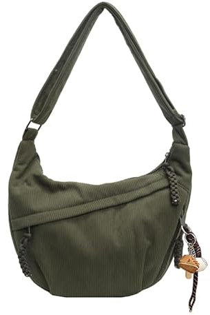 GSenhui Crossbody Bag Cord Umhängetasche Moon Bag Damen Halbmond Schultertasche mit Casual Widgets Bauchtasche Kord Groß Handtasche Beige für Reisen,Arbeit,Alltag