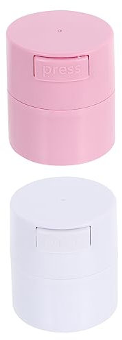 Beavorty 2piezas Frasco De Almacenamiento Para Pegamento De Pestañas Caja Sellada De Extensiones De Pestañas Kit Rosa y Blanco Para Salones y