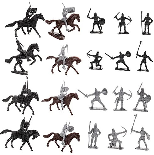 VANZACK 1Satz Teiliges Soldaten Figuren Und Pferde Mittelalterliche Ritter Modelle Plastiksoldaten Für Sandkasten Und Szenen Mini People Modelle