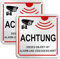 Goodvia Achtung Dieses Objekt ist Alarm und Videogesichert 10x10cm Alu, Schild Videoüberwachung Klein mit Selbstklebend und 4 vorgebohrten Löchern x2
