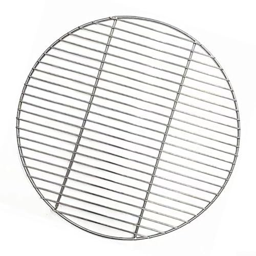 Zilimontt Grille ronde pour barbecue de camping, 43 cm, maille en acier inoxydable poli miroir, grille de cuisson en plein air, barbecue de camping (45 cm)