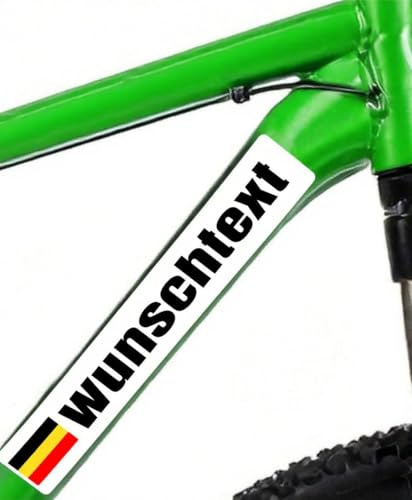 4Stück Personalisierter Fahrradrahmen Aufkleber mit Flagge – Individueller Name Vinyl Sticker – Wasserdicht für Rennrad und MTB(Farbe)