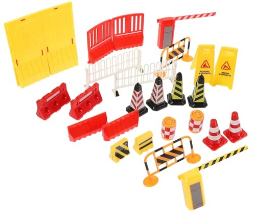 YARNOW Traffic Barricade Models Road Block Signs Toy Miniature Traffic Sign Models Simulation for Boys and Girls Toys