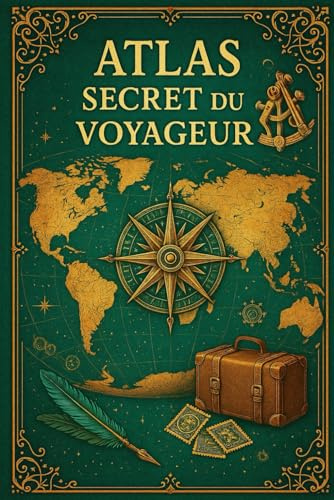 Journal ligné Carte Ancienne et Valises – Atlas Secret du Voyageur, 100 pages, 6x9 pouces, edition collector