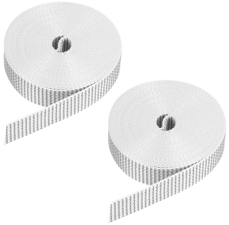 QUARKZMAN 2 Stück 6m Rolladengurt 23 mm für Rolladen Aufschraubwickler Gurtwickler Aufputz, Türen Fenster Rolladen Gurtband Jalousie Rollladen Austauschen Reparaturset, Schwarz/Weiß