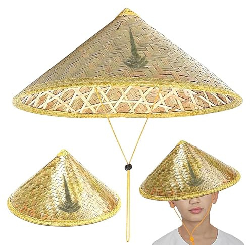 Qidures Chinois De Bambou De Riz Chinois - soleiles Vietnamien Asiatique | Chapeaux De Paille Avec Corde Ajustée, ChinoisHatte Oriental, Chapeau En Bambou Pour Femmes Hommes