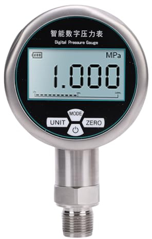 DriKou Misuratore di Pressione con Display Digitale, Tester di Pressione Elettronico Accurato per Acqua Olio Gas Liquido Gamma 0-1MPa 7 Unità