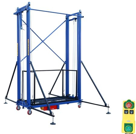 Piattaforma di sollevamento per ponteggi elettrici, carico 299,4 kg, ponteggio elettrico per la decorazione della casa e la costruzione di cantieri (altezza di sollevamento 4,7 m)