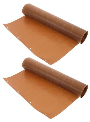 Hochtemperatur Pizzatuch 2 Stück 82x29,5x0,1cm Braun | Antihaft Beschichtung, Wiederverwendbar als Backpapier Ersatz, für Schieber und Teig