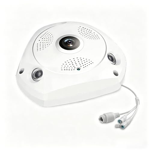 Telecamera di sicurezza fisheye panoramica a 360°, telecamera IP WiFi HD 1280x960, visione notturna, rilevamento del movimento, audio a 2 vie, vista remota, telecamera di sorveglianza interna per casa