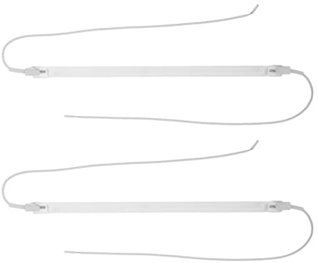 Mikikit Quarz Heizstäbe 2 Stück 26cm Mattiert mit Kabel Keramik Ersatzrohr für Infrarot Heizstrahler und Elektrische Herdplatten