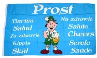 Fahne/Flagge Prost mehrsprachig Bier NEU 90 x 150 cm