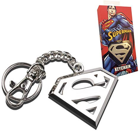 The Noble Collection Superman 5cm Stainless Steel Logo Keychain