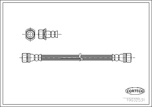Corteco 19032531 Bremsschlauch vorne | 19032531 passend für Camry Carina Hilux | 19032531