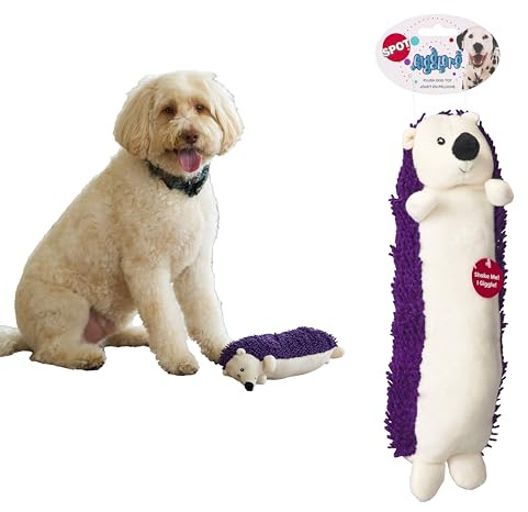 SPOT Gigglers Hedgehog Dog Toy, 12-Inch Plush Toy with Built-in Giggle Sound, Textured Body for Sensory Play, Durable Design for Moderate Chewers, Assorted Styles for Medium and Large Dogs