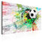 decomonkey Bilder Fußball 120x80 cm 1 Teilig Leinwandbilder Bild auf Leinwand Wandbild Kunstdruck Wanddeko Wand Wohnzimmer Wanddekoration Deko Sport Ziegel bunt Ball Kinder Kinderzimmer