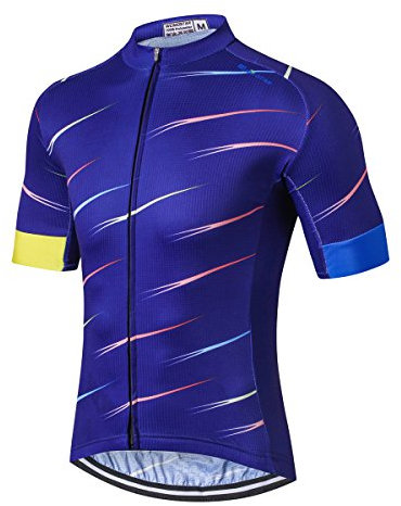 Weimostar Herren-Fahrradtrikot, Mountainbike-Trikot für Herren - Beige - Etikett XXL Brust 102/107 cm