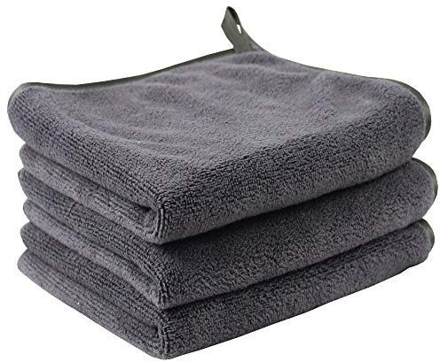 HIDMD Microfiber Face Cloth Makeup Remover Cloths Facial Washcloths Face Cleaning Towels For Eye Face Exfoliating Bath 30CM X 30CM 3 PACK Grey