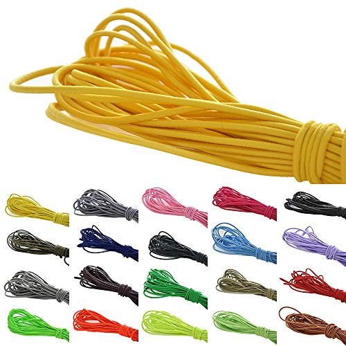 Roban Fashion 10 m elastische Gummikordel 3mm Gummischnur Elastische Kordel Hutgummi Auswahll aus 32 Farben,Gelb