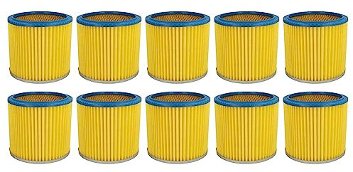 vhbw 10x Faltenfilter kompatibel mit Hoover S 4348, S4320 Zentralfilter, S 4320 Zentralfilter Staubsauger - Filter, Patronenfilter, blau gelb