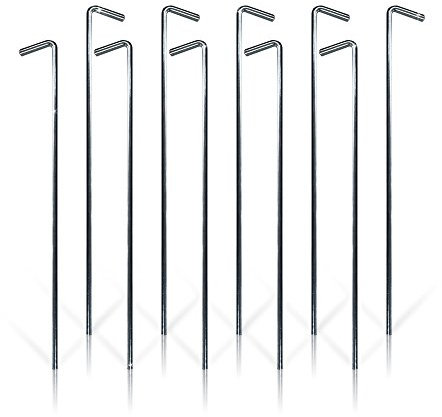 diMio XL Stahl-Zelthaken Allround Rund/V-Profil (Zeltnagel Ø4,5mm, 50er Pack)