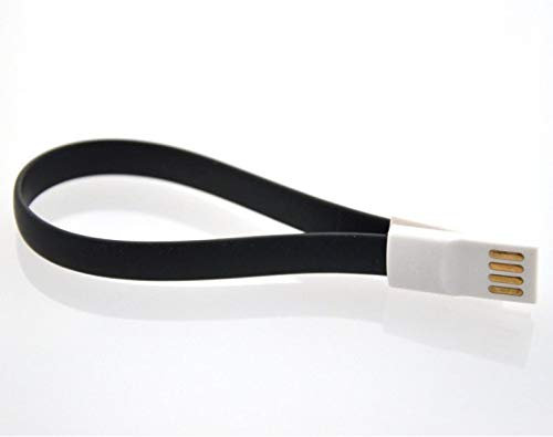 Shot Case Mini Magnetic Cable for JBL Flip 4 Universal Charger Connector Micro USB Magnet Keyring 25 cm Android (Black)