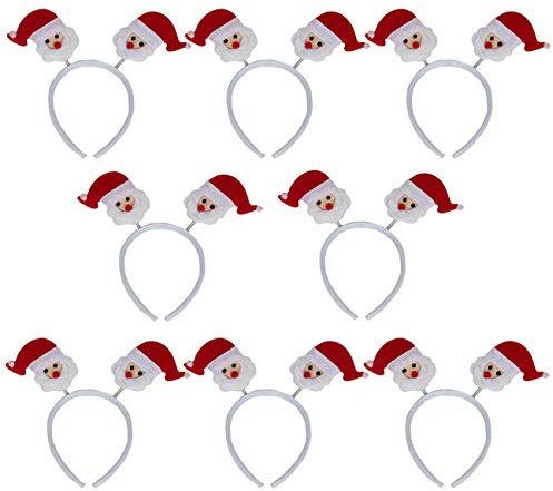 Ciffre 8 Stück im Set Haarreif Geweih Weihnachtsmütze Nikolausmütze Winter Mütze Mützen Nikolaus Santa Rot Elch Rentier