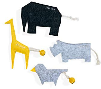 PiuPet® Katzenspielzeug 4er Set I Katzenminze Spielzeug I Stylische Katzenminze Kissen I Katzen Spielzeug I Baldrian Kissen für Katzen I Katzenspielzeug Set | Katzen Zubehör