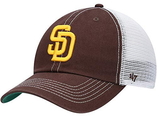 '47 MLB Trawler Mesh Clean Up Adjustable Hat, Adult One Size Fits All (San Diego Padres Brown)