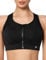 Yvette Starker Halt Sport BH Große Brüste mit Vorderverschluss Mesh Ringerrücken Ohne Bügel für Fitness Lauf, Schwarz,M Große Größen