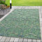 HomebyHome In & Outdoor Wetterfest 80x150 cm Grün, Zickzack Design 3D Effekt - Balkon Teppich Wasserfest, Läufer, Kurzflor, Flachgewebt - Ideal für Küchenläufer, Garten, Camping und Terrasse