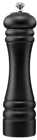 Black Pepper Mill Salt Grinder with a Cleaning Brush, Adjustable Coarseness Wooden Salt Grinder with Ceramic Grinding Mechanism Refillable for Home, Kitchen, Barbecue, Party-8 inch