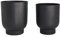 LaLe Living Blumentopf 2er Set Ayaz in Schwarz, Ø13/15 cm