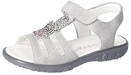 RICOSTA Mädchen Sandalen Celina,Kinder Sommerschuhe,WMS:Mittel,Klettverschluss,Freizeitschuhe,offene Schuhe,Strandschuhe,Graphit (450),31 EU