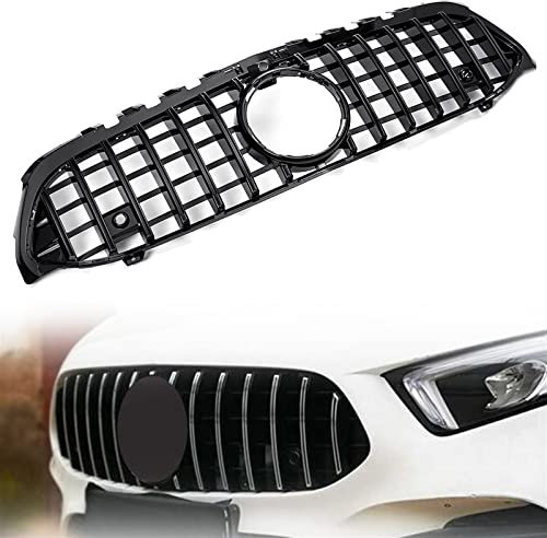 REXGEL Griglie W177 GT Style per AMG Auto Paraurti Anteriore Griglia Griglia per Mercedes per Benz Classe A W177 A180 A200 A45 per AMG W/Fotocamera 2019-2021 (Color : Nero)